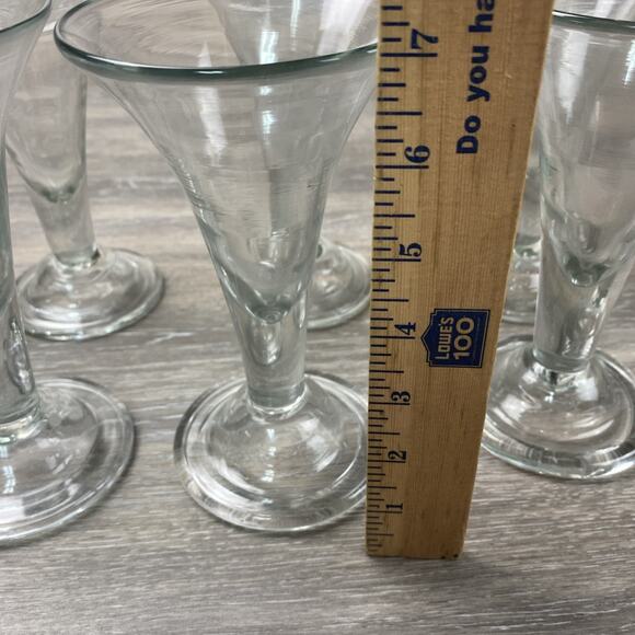 (7) Vintage Tall Colonial Williamsburg Drinking Glass Hand Blown Unbranded 7 1/4 - Picture 5 of 7